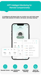 Tonepie Automatic Cat Litter Box Self-Cleaning APP Control 65L Smart Cat Toilet Electric Ion Deodorizati Detachable Tonepie Ti+