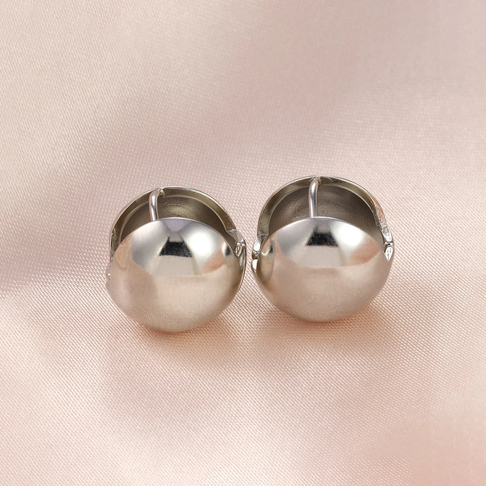2025 Gold Silver Color Ball Round Simple Hight Quality Luxury Earrings Punk Geometric Stud Earrings For Women Party Jewelry Gift