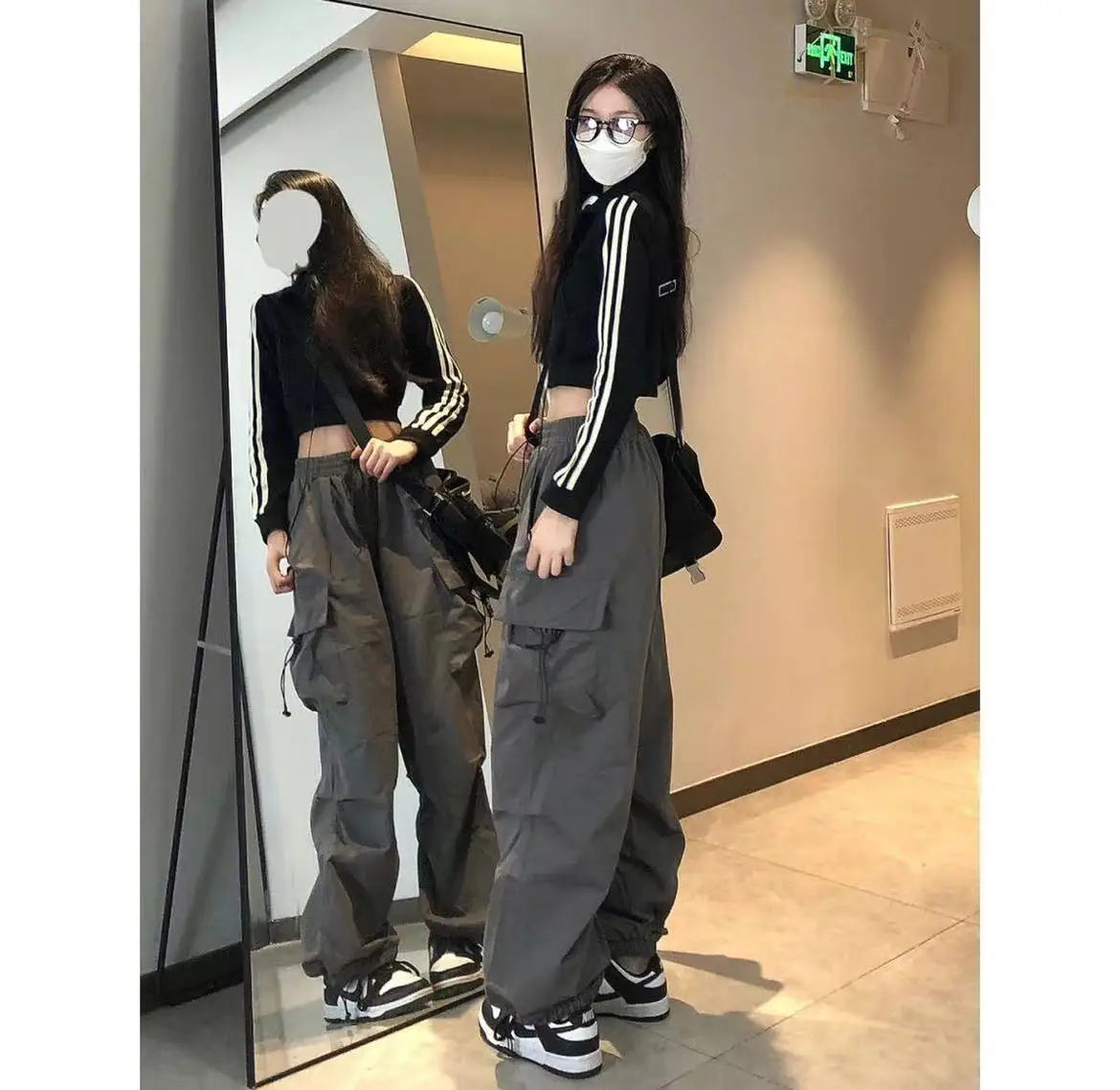 Bla Summer Thin Wide Leg Workwear Pants Qui Dry Jazz Dance Loose Fit Sports Casual Straight Leg Trousers for Women