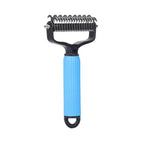 Pet Detangling Comb Handheld Dogs Cats Undercoat Rake Double-Sided Stainless Steel Teeth Deshedding Grooming Brush for Shedding
