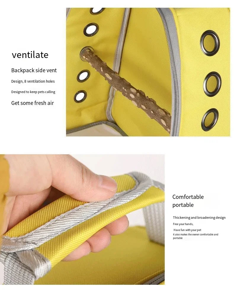 New Bird Carrier Small Pet Travel Bag for Small Parrot Lightweight Portable Backpack Transparent Pet Bird Cage
