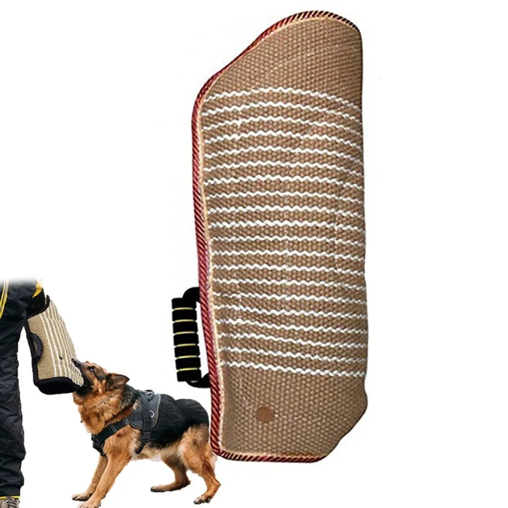 Dogs Bite Training Arm Sleeve Protection Thicken Jute Tug Bite Sleeves with Holder Handle for German Shepherd malinois Work Dogs