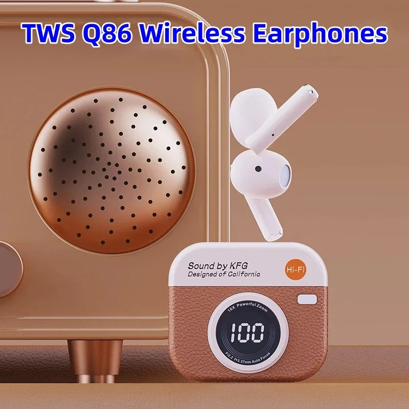 TWS Q86 Wireless Earphones Game Bluetooth Headphones with Microphone Noise Reduction Hi-Fi Bass Earphones for All Smartphones