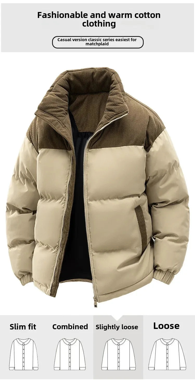 High Quality Thickened Cotton Jacket for Men Winter Windproof Warm Hooded Coat Couple Casual Wear Chinese Brand Outerwear