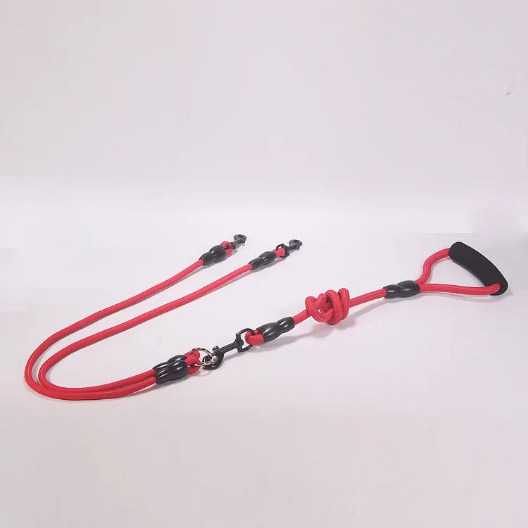 3 Way Dog Leashes for Walking 2/3/4 Dogs Pets Nylon Braided Rope No Tangle Dog Leashes for Small Dogs Dual Three Dogs Leash