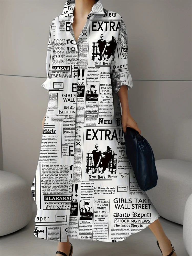 New Women's Fashion Shirt Dresses High Temperament Leopard Print Casual Dresses Women's Elegant Party Long Sleeve Dresses
