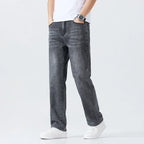 Summer Thin Straight Jeans Men's Clothing Soft Breathable Trousers Male Brand Comfortable Business Loose Denim Pants Retro Y2K