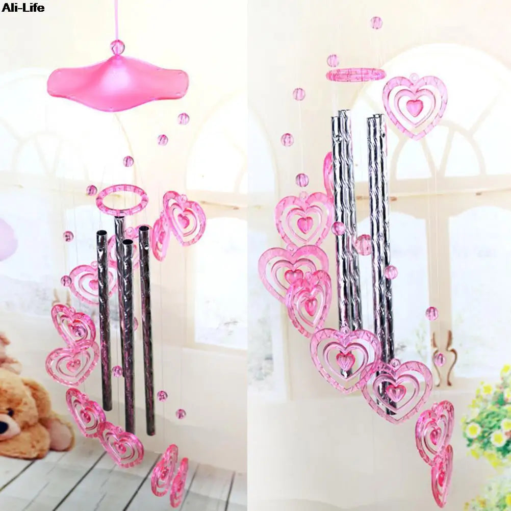 1PC New Lover Bird Dophin Valetines Gifts Plastic Dophin Wind Chime Bell Garden Living Decor Ornament Home Garden Decor