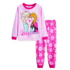 New Spring Autumn Children's Clothing Sets girl Sleepwear Clothes Kids Pajamas Set Baby Girls Cotton Anna Elsa Cartoon Pyjamas