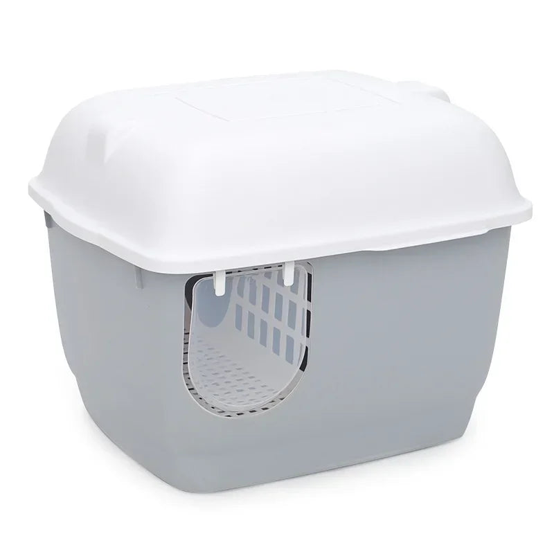 HOOPET Cat Litter Box Large Capacity Cat Litter Boxes with Hallway Pet Pan Supplies for Cats and Kittens Splash Proof Litters
