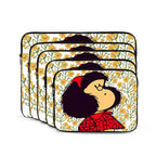 Laptop Notebook Bag Case Mafalda And Flowers Computer Sleeve Case Kawaii Cartoon 10 12 13 15 17 Inch Shockproof Case Bag