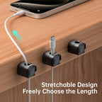KUULAA 3/6 Pcs Cable Clip Cable Holder Adhesive Wire Keeper Cord Cable Organizer for Home Office Under Desk Management
