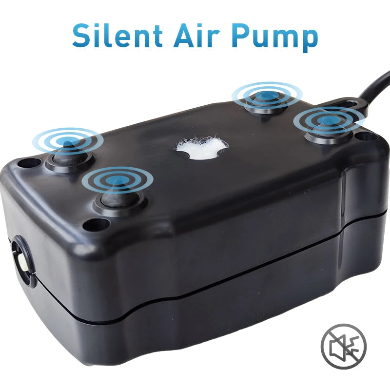 5W Aquarium Silent Air Pump 220V-240V 110V Fish Tank Quiet Oxygen Pump Accessories Bubble Pump Air Stone Aquarium Air Compressor