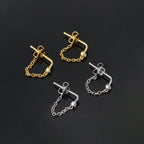 Piercing Helix Lobe Hoop Chain Earrings Zircon Gold Color Tragus Rook Ear Cartilage Accessories Women Jewelry Gift Wholesale