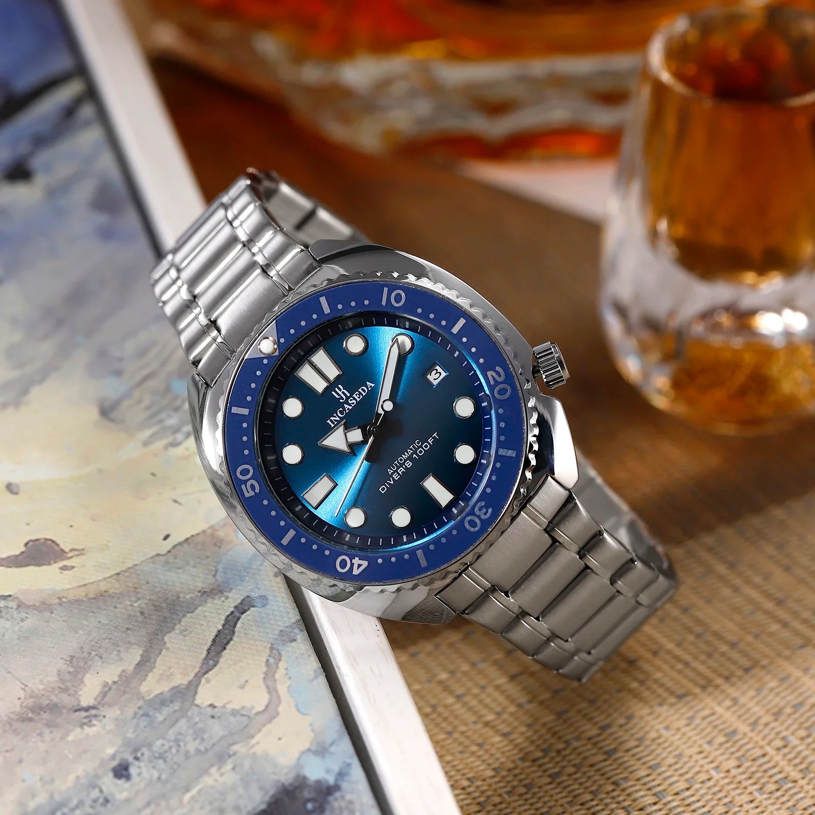New INCASEDA top brand luxury fashion men's business watch super luminous men's automatic mechanical watch