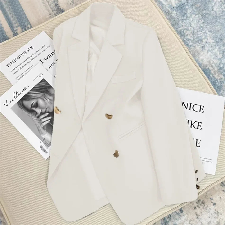 2025 Spring and Autumn New Korean fashion British Style Solid Blazer Women Clothing French Texture Fashion Small Suit Coat Women