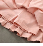 Girls Skirts Jk Pleated Skirt Candy Color Embroidery Love Solid Color Simple Casual Loungewear Outfit Children's Clothes