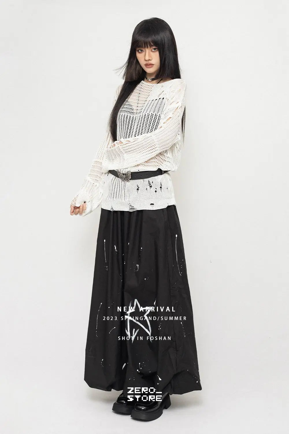 Y2K Hollow Out Knitted Pullovers Women Korean Harajuku Oversized Sweater Summer Sexy Slash Collar Long Sleeve Sunscreen Jumper