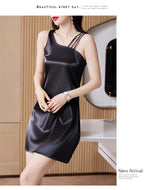 Silk Satin Halter Dress Spring Summer Sleeveless Base Vest Skirt Irregular Inner Wear Women's Clothing Dress Style
