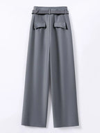 Female Formal Straight Suit Pants Women Office High Waist Wide Leg Pantalones With Belt Spring Fall Korean Casual Loose Calca