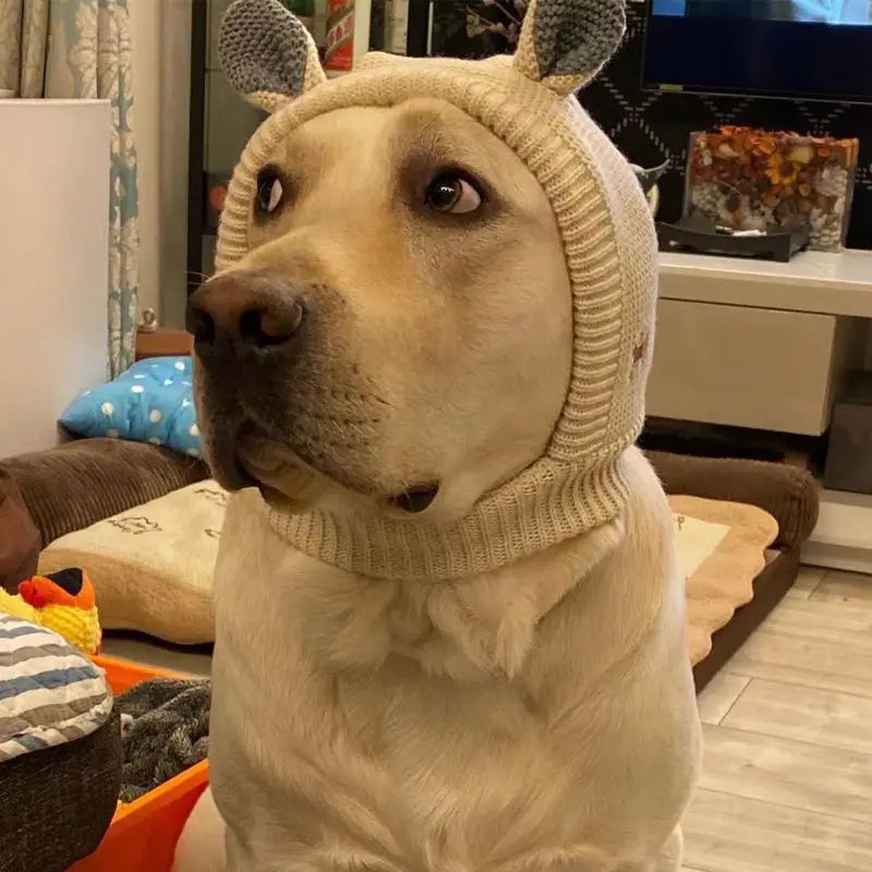 Quiet Dog Ear  Pet Ears Covers Knitted Hat Relief Winter Warm  Hat for dogs warm pet puppy dog ears in winter Christmas Gift