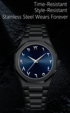 Modern Minimalist Personality Creative All-black Men's Watch Arabic Digital Sports Leisure Quartz Watch Unique Design Watch 2025