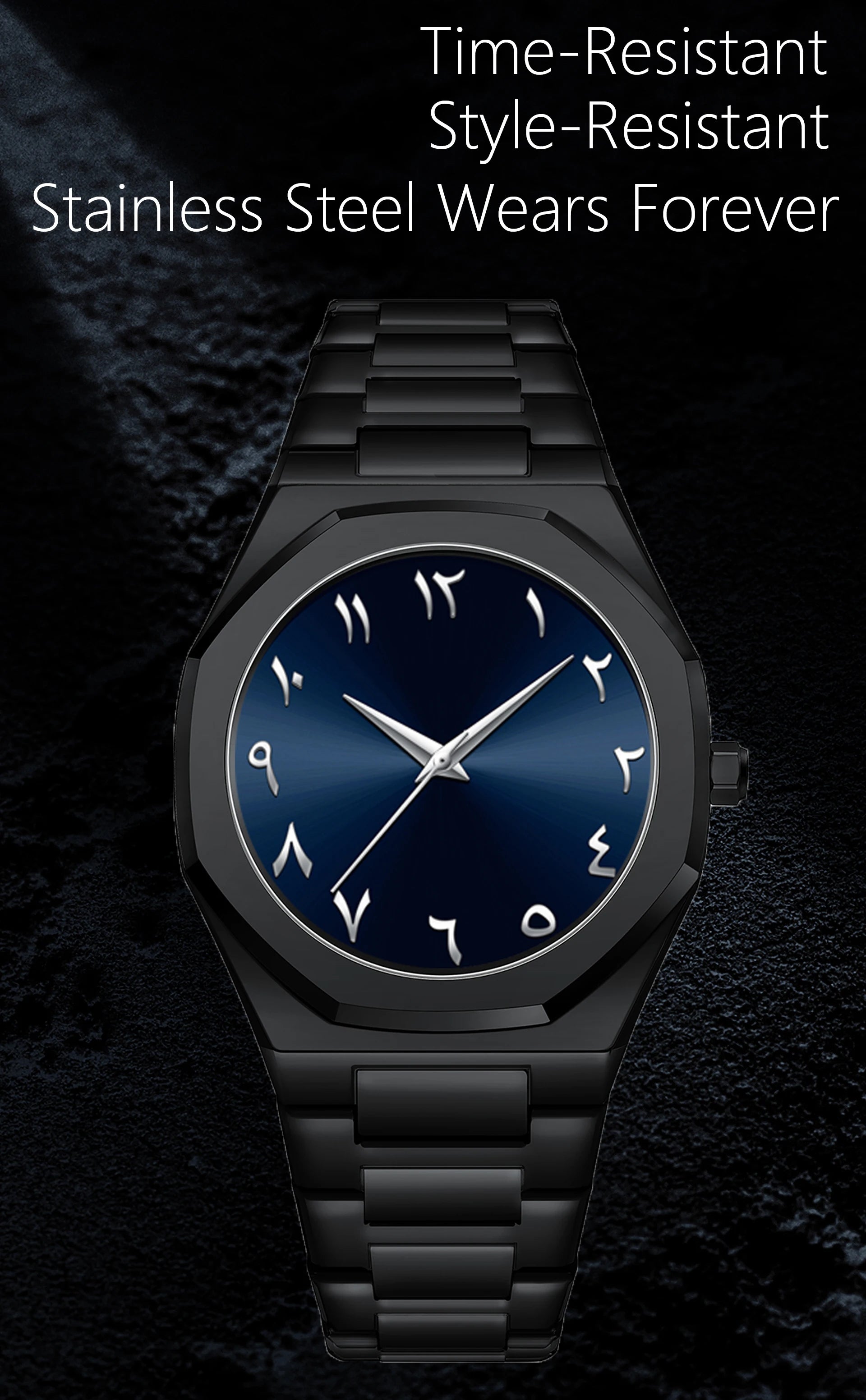 Modern Minimalist Personality Creative All-black Men's Watch Arabic Digital Sports Leisure Quartz Watch Unique Design Watch 2025