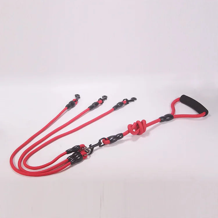 3 Way Dog Leashes for Walking 2/3/4 Dogs Pets Nylon Braided Rope No Tangle Dog Leashes for Small Dogs Dual Three Dogs Leash