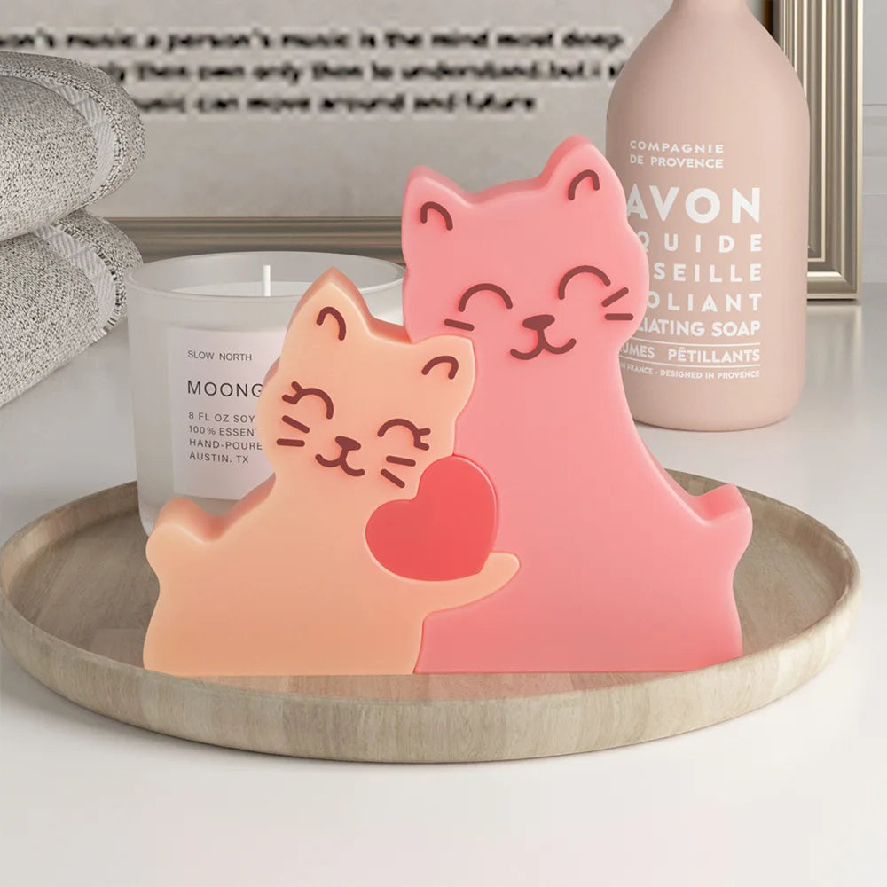 Dogs Family Puzzles Clay Silicone Mold Cat Bear Elephant Gypsum Plaster Mould Animal Craft Ornament Cement Concrete Resin Mold