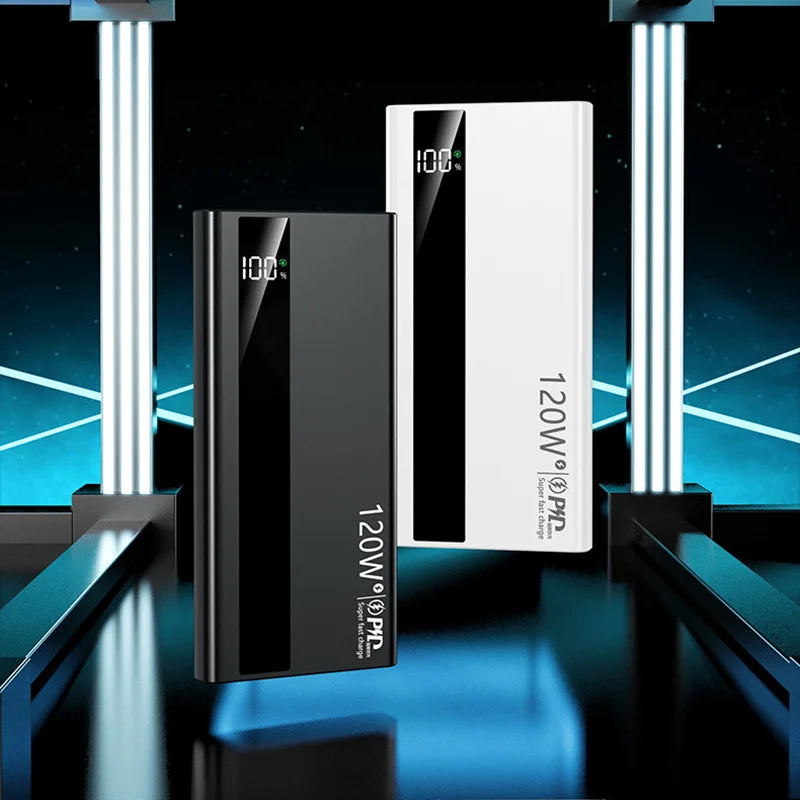 120W 50000mAh Power Bank High Capacity Digital Display Fast Charging Powerbank Portable Battery Charger Type C For iPhone