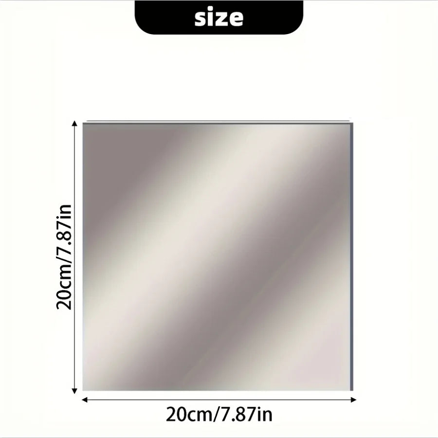 4pcs 20/30cm 3D Self-adhesive Mirror Wall Stickers Thickened  Flexible DIY Art Acrylic Mirror Stickers Living Room Decoration
