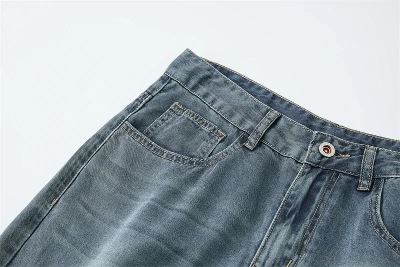 Spring Summer Thin Men's Loose Jeans Lyocell Draped Soft Fashion Loose Pants Streetswear Vintage Straight Y2K Denim Trousers