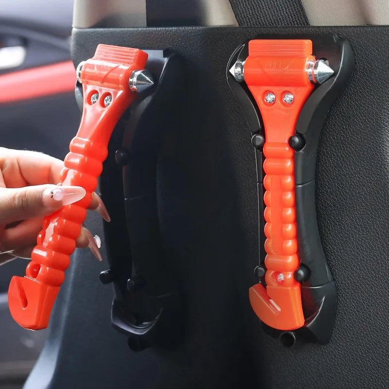 Car Breaking Window Emergency Escape Hammer 2-in-1 High Hardness Carbon Steel Safety Hammer Seatbelt Cutter for Auto Truck Bus