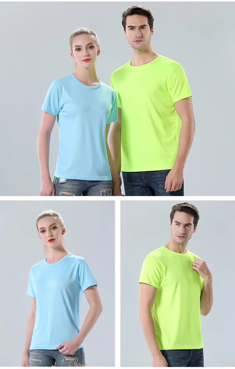 Multicolor Quick Dry T Shirt Summer Short Sleeve Fitness Shirt Running Football Jersey Training Workout Breathable Sportswear