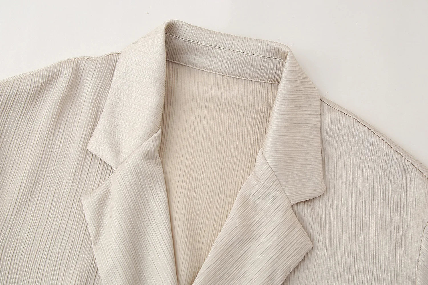 KWTX 2025 Spring Women’s Two Piece Set Solid Pleated V Neck Blazer & Wide Leg Pants Elegant Luxury High Quality Office Set