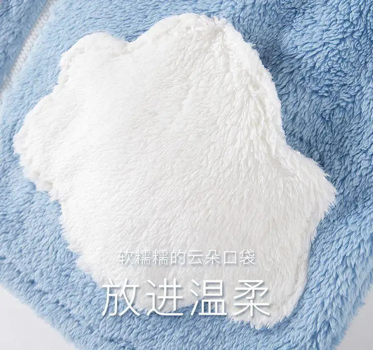 Cinnamoroll Women's Plush Pajamas Suit Sanrioed Kawaii Autumn Winter Hooded Home Clothes Cute Girl Thickened Cute Cartoon Sweet