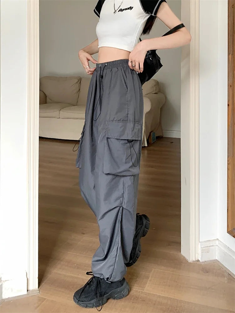 High Waist Wide Leg Workwear Pants Women's Spring 2024 Loose Sun Protection Casual Sports Thin Style Fashionable Trousers