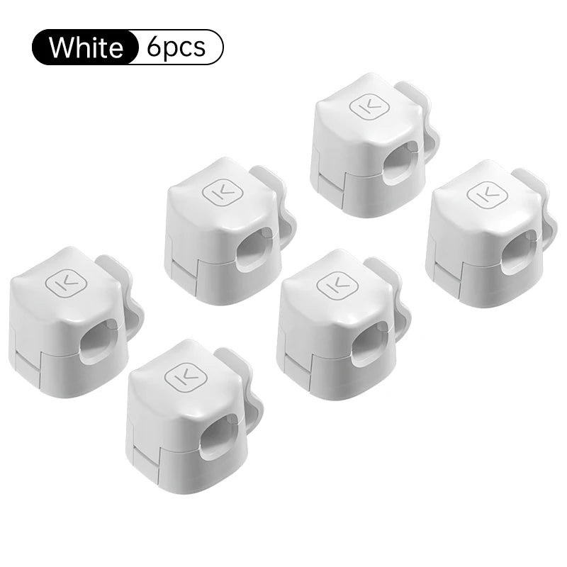 KUULAA 3/6 Pcs Cable Clip Cable Holder Adhesive Wire Keeper Cord Cable Organizer for Home Office Under Desk Management