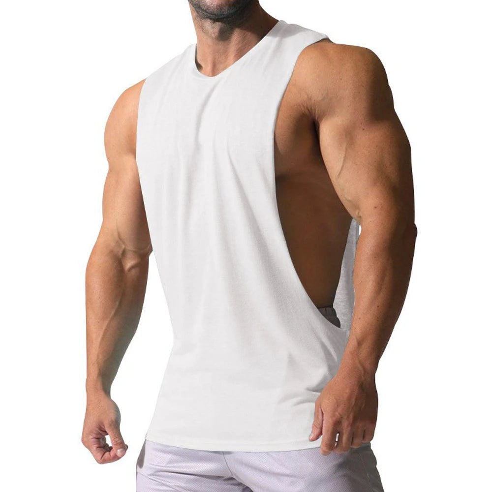 Summer Men's Vest Gym Tank Top Fitness Training Quick-drying Loose Bodybuilding Sleeveless Shirt Male Vest Clothing