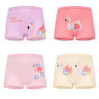 4 Pieces/lot Design Children's Girls Panties Cotton Soft Pretty Cartoon Unicorn Child Underwear for Girls Kids Boxer Breathable