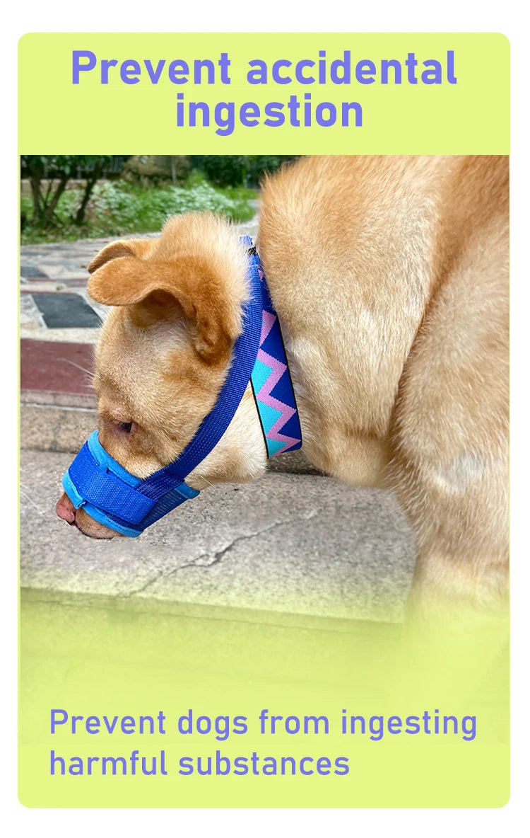 Dog muzzle Prevents biting barking and accidental eating prevents slipping off fits small medium large dogs adjustable
