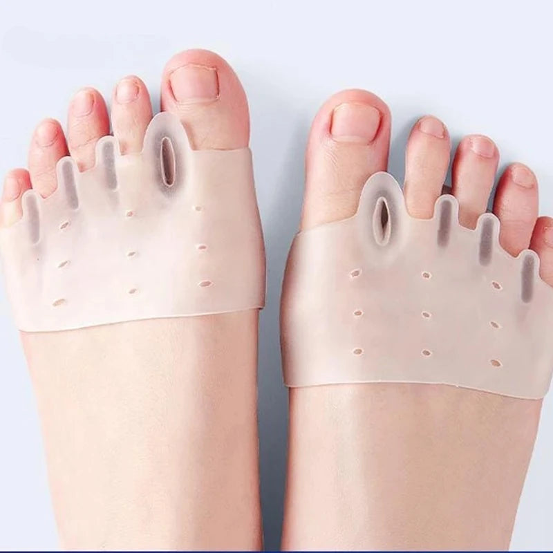 2 Comfortable Silicone Front Foot Pads for Foot Health and Bunion Relief, Perfect for Night and Home Use