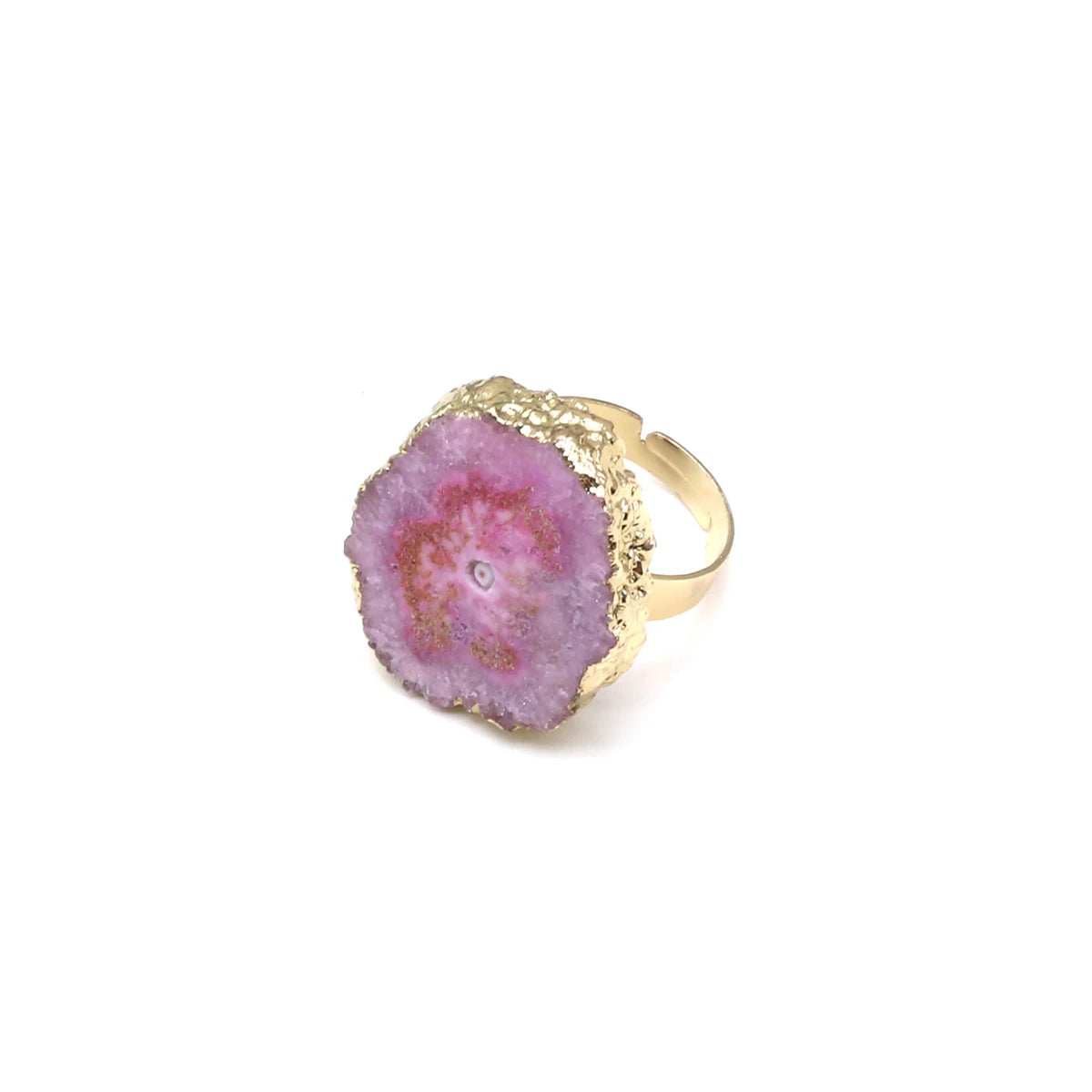 Natural Semi Precious Stones Irregular Crystal Druzy Rings Reiki Healing Embryo Agate Jewelry Accessories Party Gifts for Women