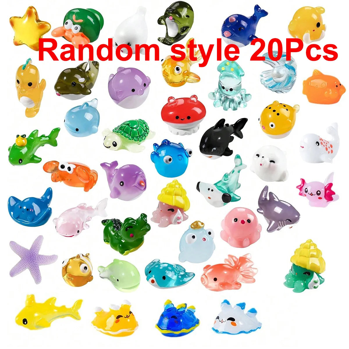 Mini Ocean Resin Animals Tiny Sea Animals Figurines Marine Miniature Animals Aquarium Ornaments Home Decorations