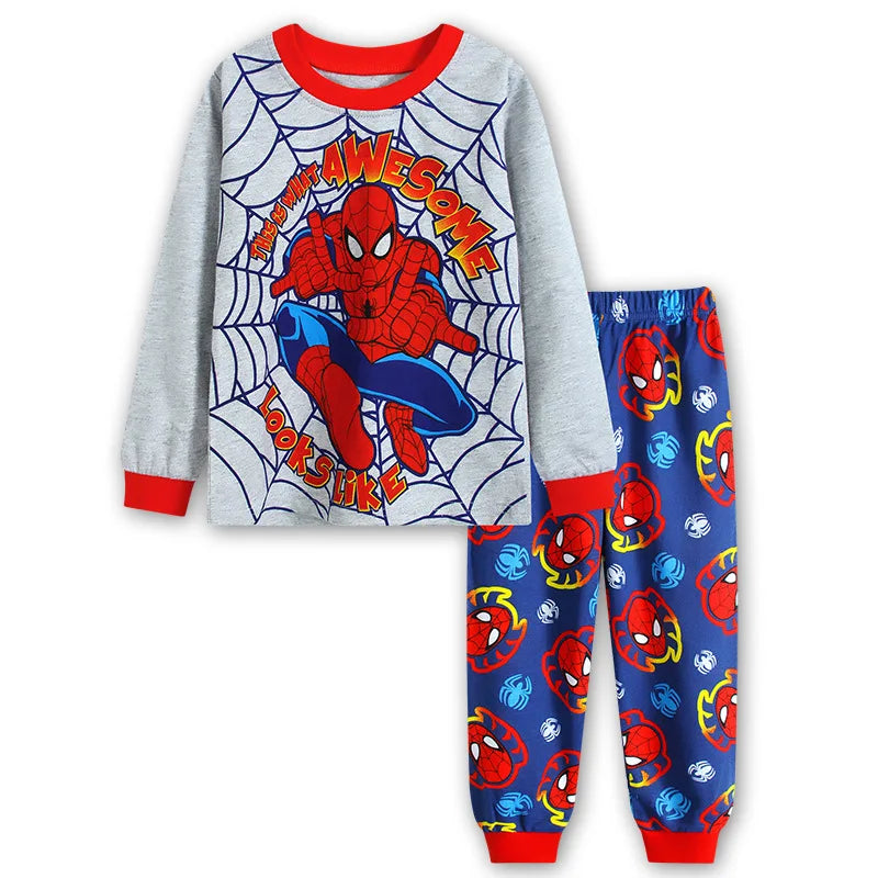 New Children's Pyjamas Iron Man Set Kids Sleepers The Hulk Set Boys Girls Cartoon Long Sleeve Sleepwear 2-7T sets