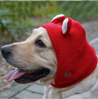 Quiet Dog Ear  Pet Ears Covers Knitted Hat Relief Winter Warm  Hat for dogs warm pet puppy dog ears in winter Christmas Gift