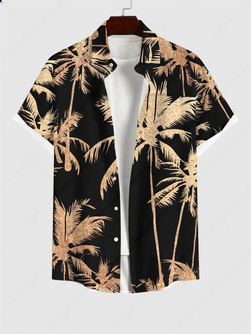 Hawaiian Men's Summer Casual Flower Korean Retro Shirt Geometric Print Short Sleeve Tops Casual Shirt for Men Short Sleeve Shirt