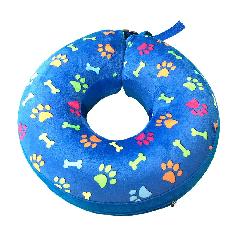 Soft Inflatable Dog Collar Elizabeth Cone Alternative, Post-Surgery Recovery Donut for Small to Large Dogs, Stops Licking Wounds