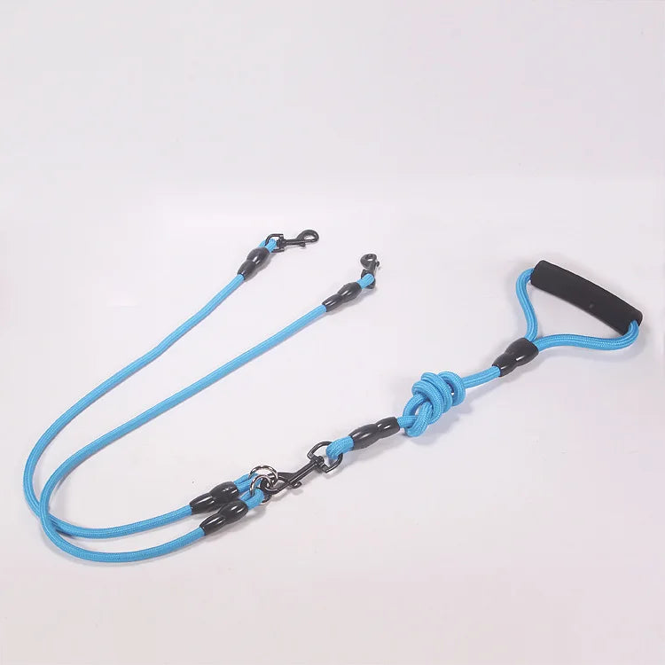 3 Way Dog Leashes for Walking 2/3/4 Dogs Pets Nylon Braided Rope No Tangle Dog Leashes for Small Dogs Dual Three Dogs Leash