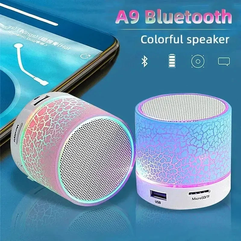 Mini Bluetooth Speaker Wireless Loudspeaker Crack LED SD Card USB Subwoofer Portable MP3 Music Sound Column for PC Mobile Phone